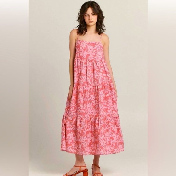 NWT Charlie Holiday Women’s‎ Isabella Sleeveless Linen Tonal Maxi Dress Size 6 - Picture 1 of 10